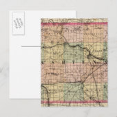Postale Carte du comté de Washtenaw, Michigan (Devant / Derrière)