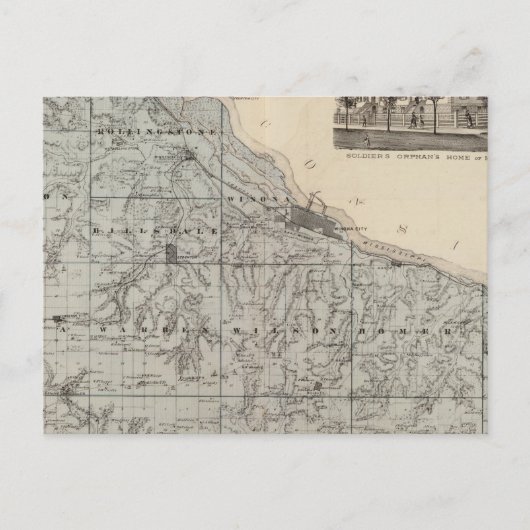 Postale Carte du comté de Winona, Minnesota (Devant)