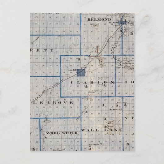 Postale Carte du comté de Wright, État de l'Iowa (Devant)
