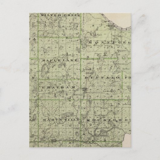 Postale Carte du comté de Wright, Minnesota (Devant)