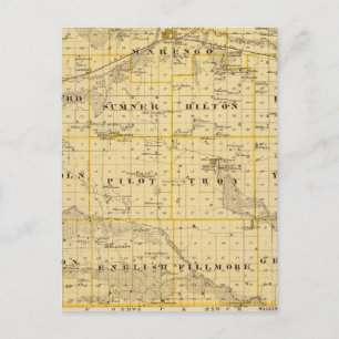 Postale Carte du comté d'Iowa, État de l'Iowa