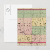 Postale Carte du comté d'Ogemaw, Michigan (Devant / Derrière)