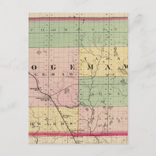 Postale Carte du comté d'Ogemaw, Michigan (Devant)