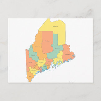 Postale Carte du comté du Maine