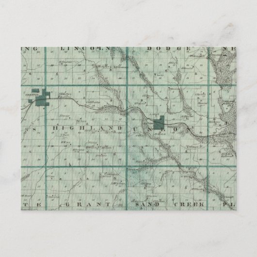 Postale Carte du comté d'Union, État de l'Iowa (Devant)