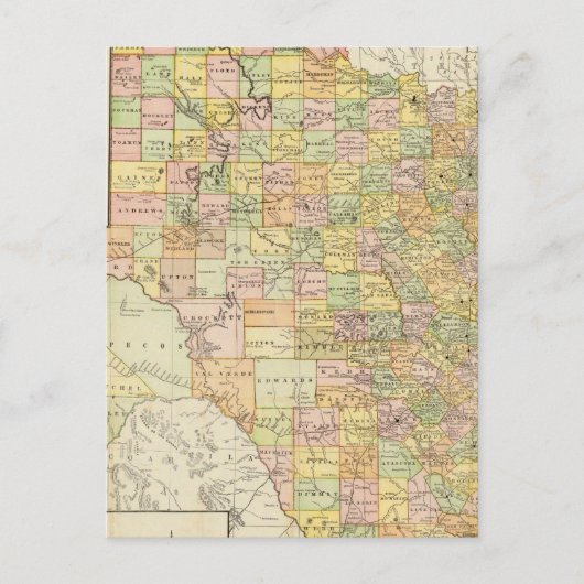 Postale Carte du comté et du chemin de fer à grande échell (Devant)