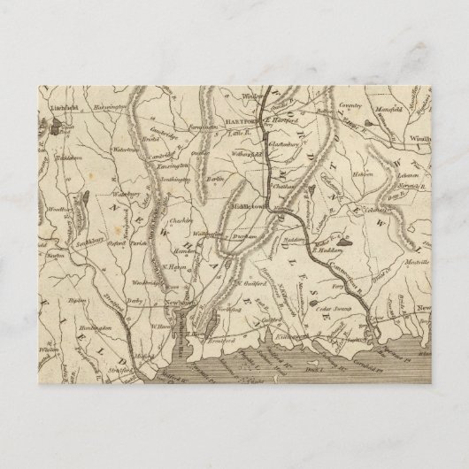 Postale Carte du Connecticut par Arrowsmith (Devant)