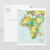 Postale Carte du continent africain (Devant / Derrière)