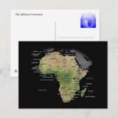Postale Carte du continent africain (Devant / Derrière)
