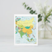 Postale Carte du continent asiatique (Debout devant)