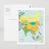 Postale Carte du continent asiatique (Devant / Derrière)