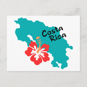 Postale Carte du Costa Rica avec hibiscus