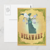 Postale Carte du Delaware avec de beaux oiseaux (Devant / Derrière)
