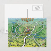 Postale Carte du dessin animé Austin Texas (Devant / Derrière)