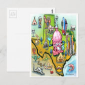 Postale Carte du dessin animé Austin Texas (Devant / Derrière)