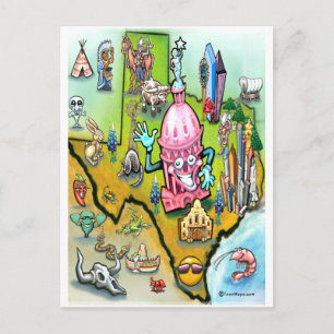 Postale Carte du dessin animé Austin Texas