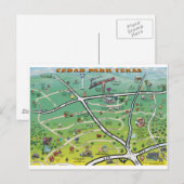 Postale Carte du dessin animé Cedar Park Texas (Devant / Derrière)