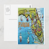 Postale Carte du dessin animé en Floride (Devant / Derrière)
