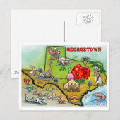 Postale Carte du dessin animé Georgetown Texas (Devant / Derrière)