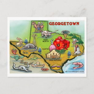 Postale Carte du dessin animé Georgetown Texas