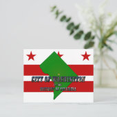Postale Carte du district de Columbia, Drapeau et texte de (Debout devant)