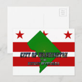 Postale Carte du district de Columbia, Drapeau et texte de (Devant / Derrière)