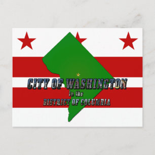 Postale Carte du district de Columbia, Drapeau et texte de