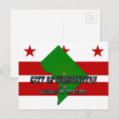 Postale Carte du district de Columbia, drapeau et texte ph (Devant / Derrière)