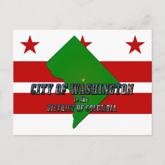 Postale Carte du district de Columbia, drapeau et texte ph (Devant)