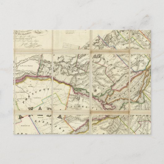 Postale Carte du district de Montréal, Bas-Canada (Devant)