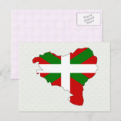 Postale Carte du drapeau basque pleine taille (Devant / Derrière)