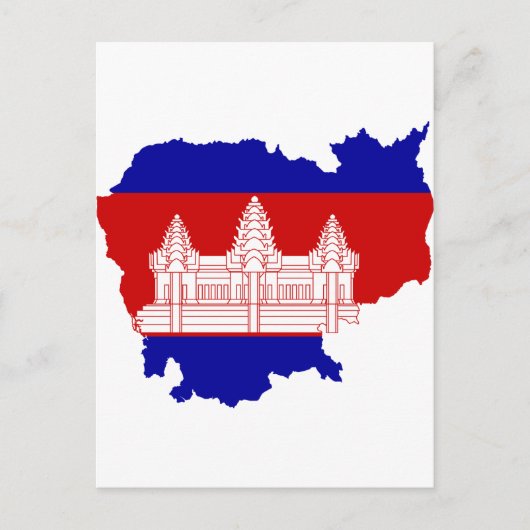 Postale Carte du drapeau cambodgien KH (Devant)