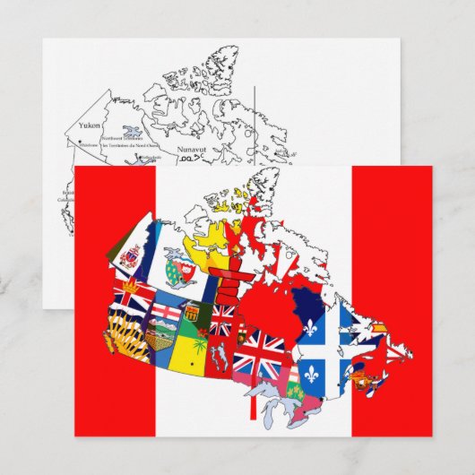 Postale Carte du drapeau canadien (Devant / Derrière)