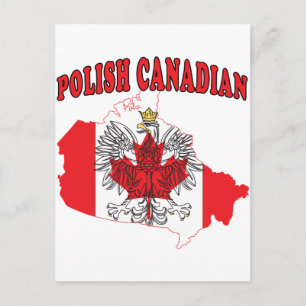 Postale Carte du drapeau canadien polonais