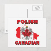 Postale Carte du drapeau canadien polonais (Devant / Derrière)