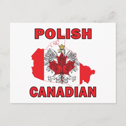 Postale Carte du drapeau canadien polonais (Devant)