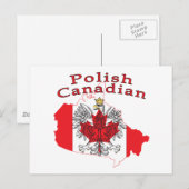 Postale Carte du drapeau canadien polonais (Devant / Derrière)