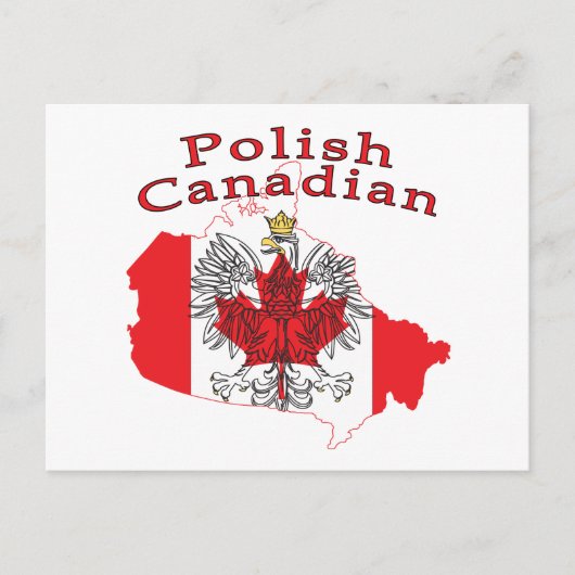 Postale Carte du drapeau canadien polonais (Devant)