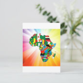 Postale Carte du drapeau continent africain 2 (Debout devant)