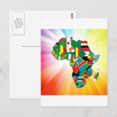 Postale Carte du drapeau continent africain 2 (Devant / Derrière)