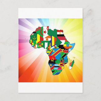 Postale Carte du drapeau continent africain 2