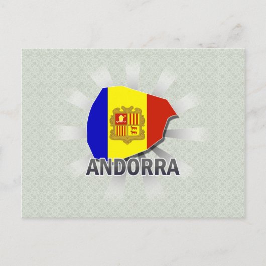 Postale Carte du drapeau d'Andorre 2.0 (Devant)