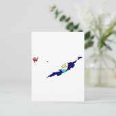 Postale Carte du drapeau d'Anguilla (Debout devant)