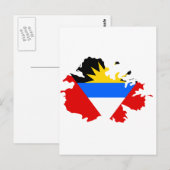 Postale Carte du drapeau d'Antigua (Devant / Derrière)
