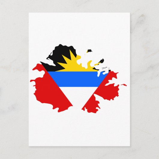 Postale Carte du drapeau d'Antigua (Devant)