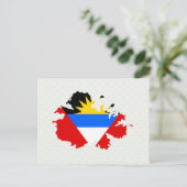 Postale Carte du drapeau d'Antigua pleine taille (Debout devant)