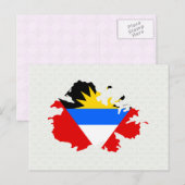 Postale Carte du drapeau d'Antigua pleine taille (Devant / Derrière)