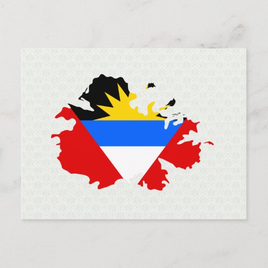 Postale Carte du drapeau d'Antigua pleine taille (Devant)