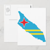 Postale Carte du drapeau d'Aruba (Devant / Derrière)