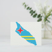 Postale Carte du drapeau d'Aruba grandeur (Debout devant)